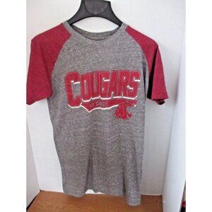 KA Knights Apparel Washington State Cougars Logo T-shirt, Grey/Red, New with Tag